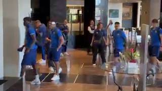L’autobus dell’Inter arriva in hotel a Bari