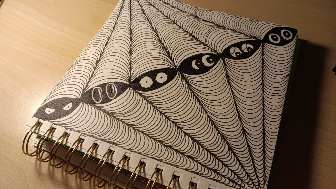 Halloween Inspired Zentangle Doodle | Relaxing Spooky Line Art for Mindfulness