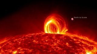 Смотреть онлайн Колоссальный взрыв на поверхности Солнца