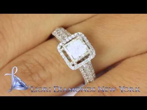 ER-1052 - 1.97 Carat I-SI1 Princess Cut Natural Diamond Engagement Ring 14k Vintage Style