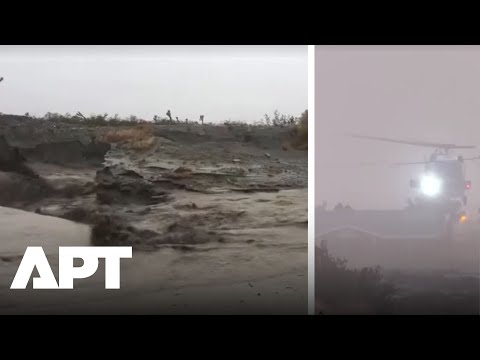 WATCH: Los Angeles River Swells As Storm Triggers Flooding Across California | APT