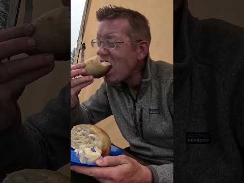 Camping Fresh Bread With Honey Butter ! #shorts @OutdoorBoys