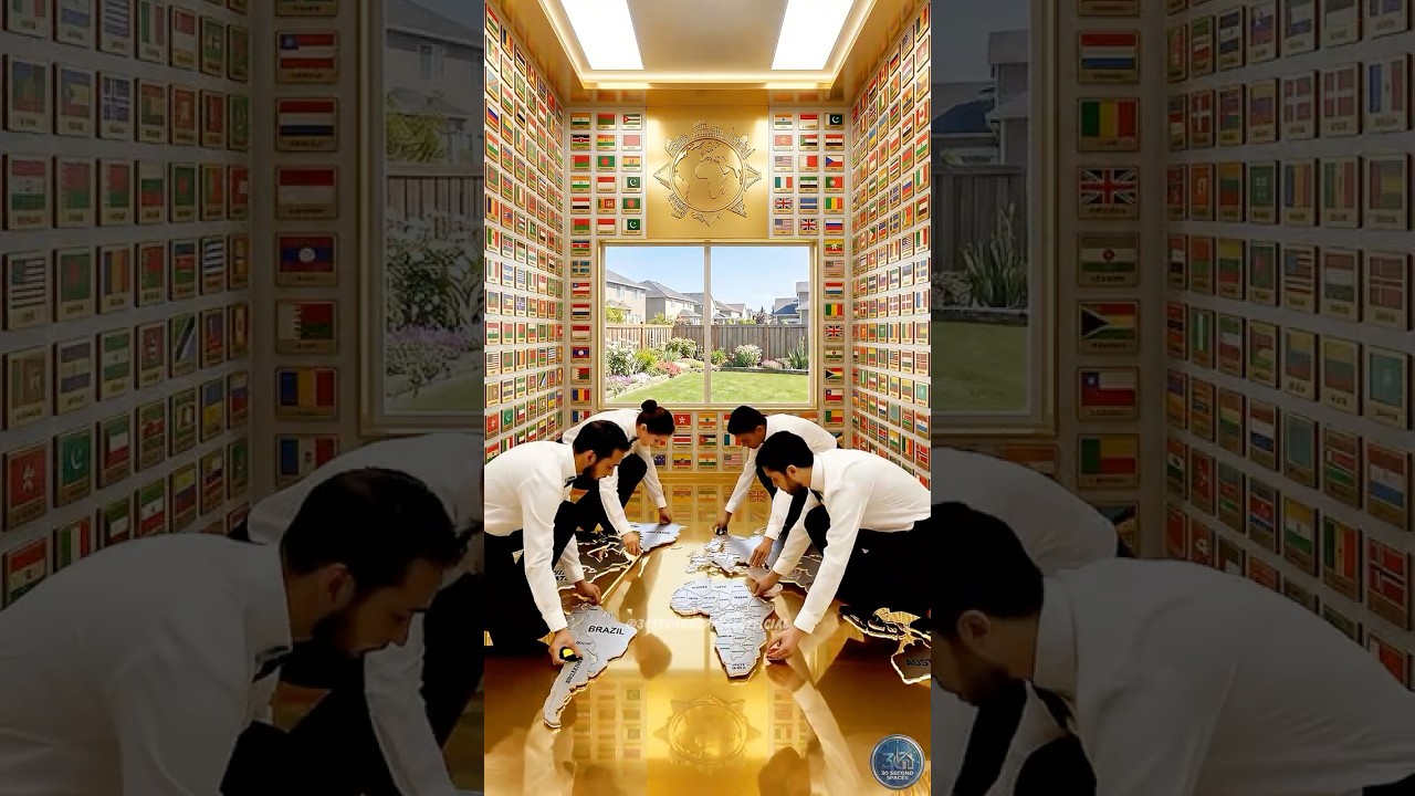 Did You Find Your Country?🌍 Amazing World Map Epoxy Floor Room 🤯✨ #epoxy #epoxyfloor #viral