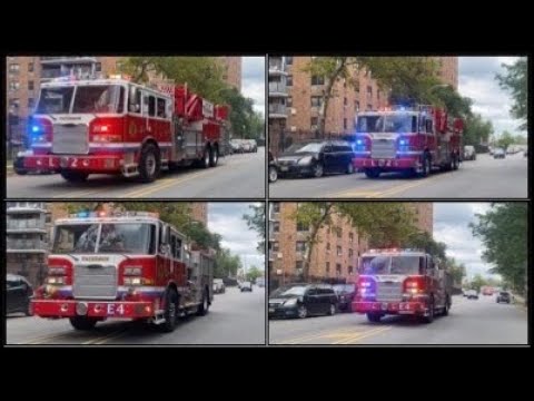 Paterson NJ Fire Department Engine 4 and Ladder 2 responding on Presidential Boulevard 9/16/2021