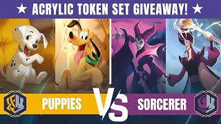 Puppies Amber Steel VS Sorcerer Amethyst Steel - Disney Lorcana TCG Paper Gameplay *TOKEN GIVEAWAY*