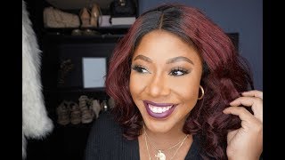 Eayon Hair – 99J Brazilian 12in Bob Lace Wig – PrePlucked