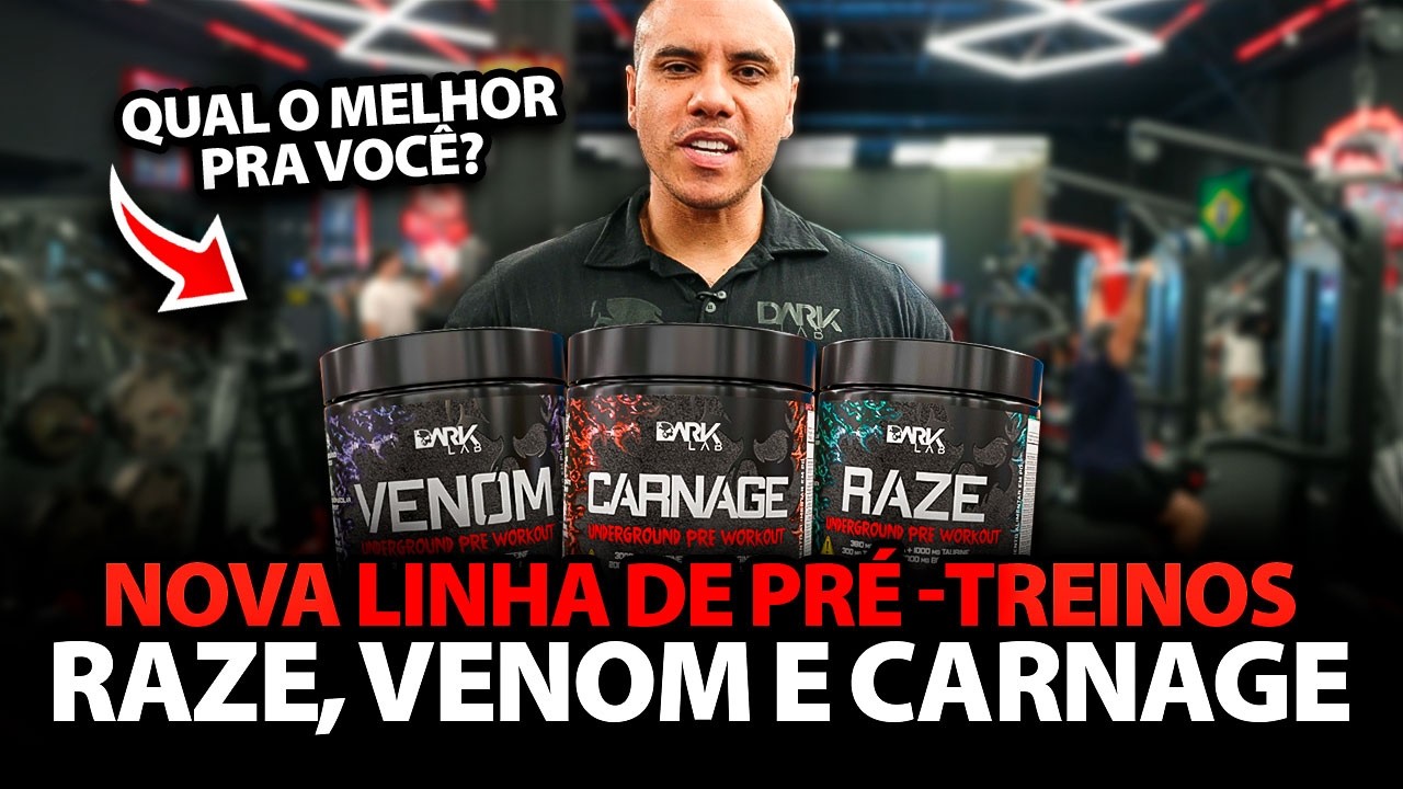 Miniatura da avaliação em vídeo de Suplemento Pré-Treino Dark Lab Venom Underground 300g Frutas Vermelhas