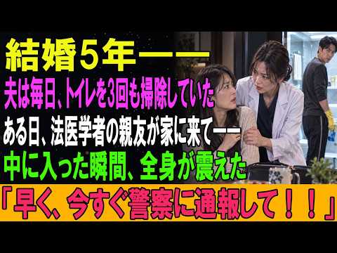 結婚5年――夫は毎日、トイレを3回も掃除していた。ある日、法医学者の親友が家に来て――中に入った瞬間、全身が震えた。「早く、今すぐ警察に通報して！！」