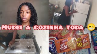 OLHA A DIFERENÇA QUE FICOU A COZINHA 😱 /  FUI AO MERCADO ☺️