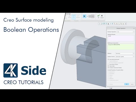 Boolean Operation - Solidify - Cut Out - Merge | Creo Tutorial