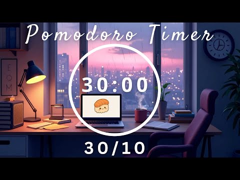 🎶 Study With Me 30/10 Pomodoro Timer | Focused & Relaxing Lofi Music 📖 Pomodoro Station