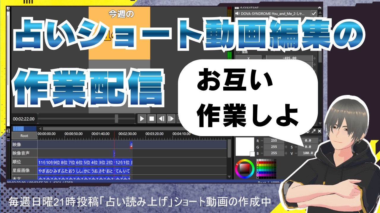 動画編集するからお互い作業しようって配信