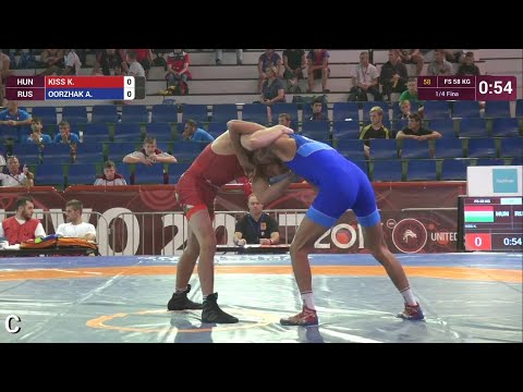 1/4 FS - 58 kg: A. OORZHAK (RUS) df. K. KISS (HUN) by VPO, 4-0