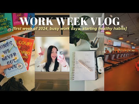 WORK WEEK VLOG | first week of 2024, busy work days, tips to stay focused, new walking pad, & more!