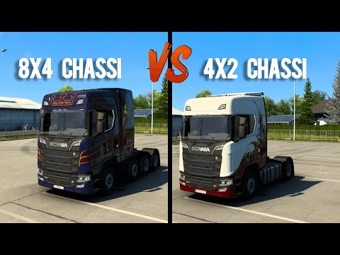 ETS2 - 8x4 Chassi vs 4x2 Chassi Heavy Cargo Tests Scania S 2016