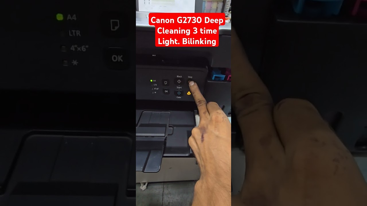 Canon G2730 printer #Deep Cleaning 3 time Light Bilinking All-in One Color printer