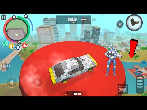 Rope Hero: Vice Town (Sports Car Jumped on High Tower) Car Fly Above the Base - Android Gameplay HD