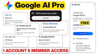 Google AI Pro 1 Subscription 6 Family Access FREE | OMINI Flash Video 