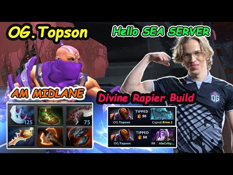Every Hero Can Go MID - OG Topson [Anti Mage] MIDLANE Divine Rapier Build SEA Server Dota 2 Ranked