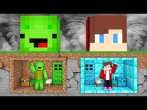 Mikey and JJ BUNKERS vs EPIC TORNADO in Minecraft (Maizen)