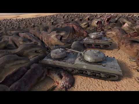 100.000 T-REX vs 100 SHERMAN | ULTIMATE EPIC BATTLE SIMULATOR 2