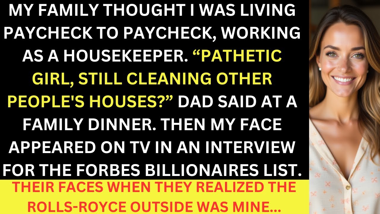 "Pathetic Girl, Still Cleaning Other People's Houses?" Dad Said. Then They Found Out My Net Worth...