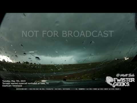 5-7-2019 northeast of Tulia TX - Tornado warned supercell (Dashcam Timelapse)