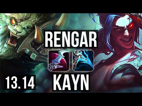 RENGAR vs KAYN (JNG) | Rank 1 Rengar, 5/0/1, 66% winrate, Rank 9 | NA Challenger | 13.14