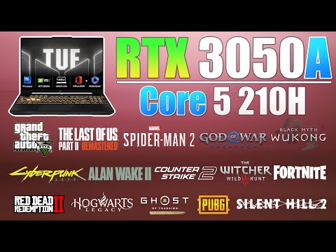 Asus TUF F16 : RTX 3050A Gaming Test - 15 Games Tested