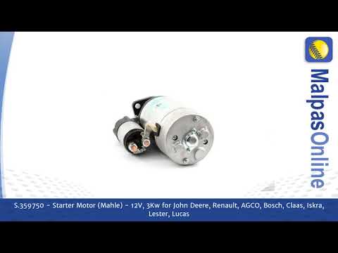 S.359750 - Starter Motor (Mahle) - 12V, 3Kw  for John Deere, Renault, AGCO, Bosch, Claa...and more.