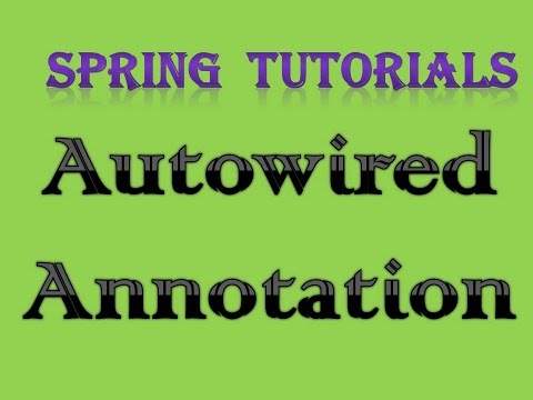 Spring Tutorial 9 Autowired Annotation