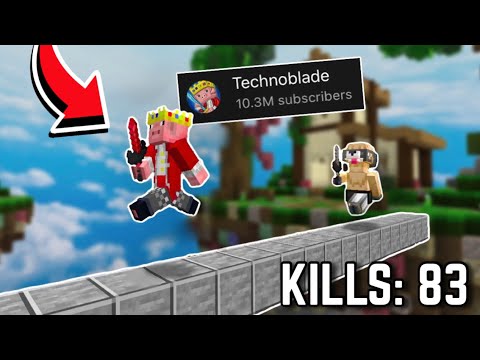 Dominating With Technoblade in Minecraft Skywars...