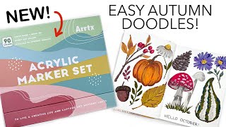 Easy Autumn Doodles With Arrtx NEW Acrylic Markers!