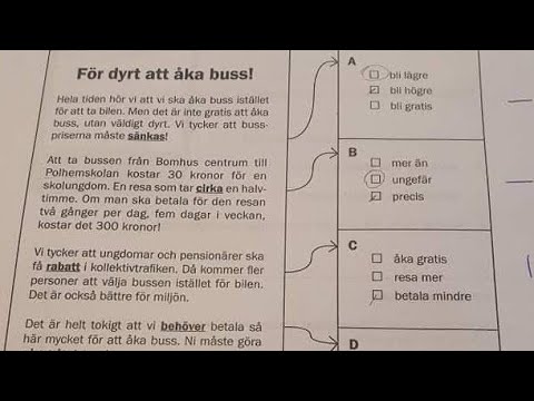 Sfi Kurs C Nationella prov Läsförståelse 2015 - تدريب على امتحان قراءة نصوص سويدي