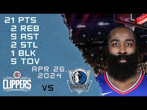James Harden Player Full Highlights VS MAVERICKS NBA Play Off Game 26-04-2024