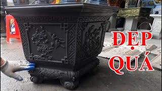 Tháo khuôn chậu lục giác chân liền 60 mới - Đẹp hơn mong đợi   Khuôn chậu Sơn Cương