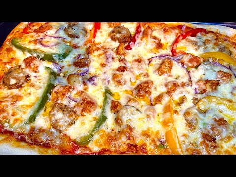 Stuffed Crust Pizza Recipe •Homemade Chicken Tikka & Seekh Kabab Pizza
