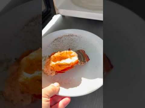 Microwaved lobster tail