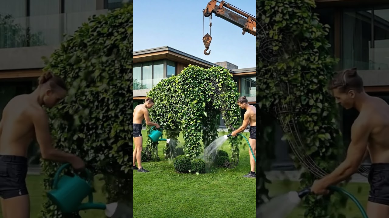 Elephant Topiary in Luxury Garden | Luxury Garden Elephant Topiary | Garden Topiary