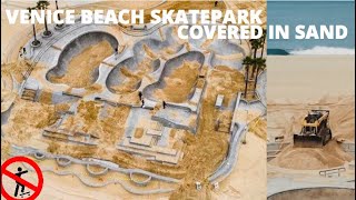Venice Beach Skatepark Is Covered In Sand