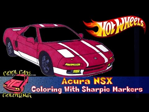 Hot Wheels, "Acura NSX" Coloring With Sharpie Markers