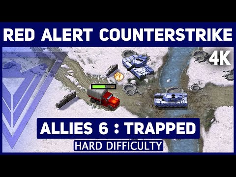 Red Alert Counterstrike Remastered 4K - Allies Mission: 6 Trapped - Hard Difficulty