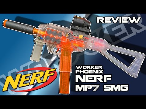 WORKER PHOENIX REVIEW - The NERF MP7 SMG! (6 FLYWHEELS FULL AUTO?)