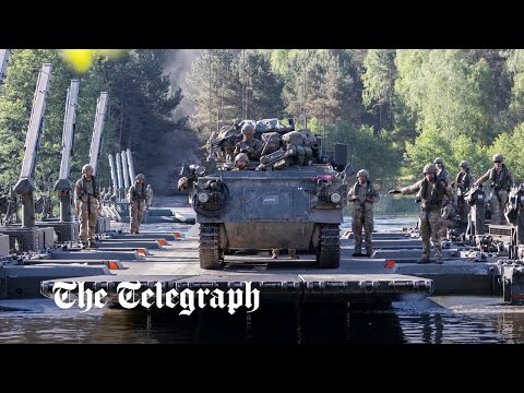 British army use floating vehicles in Nato war games leaving American allies trailing behind