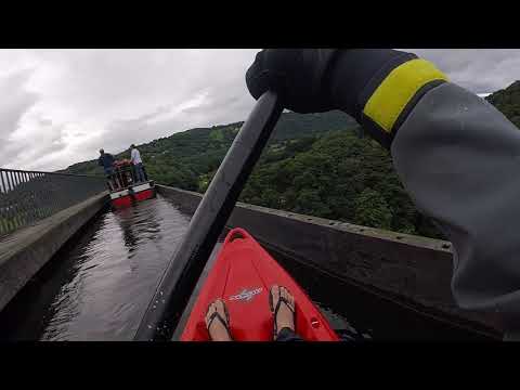Paddling across the Pontcysyllte Aqueduct near LLangollen