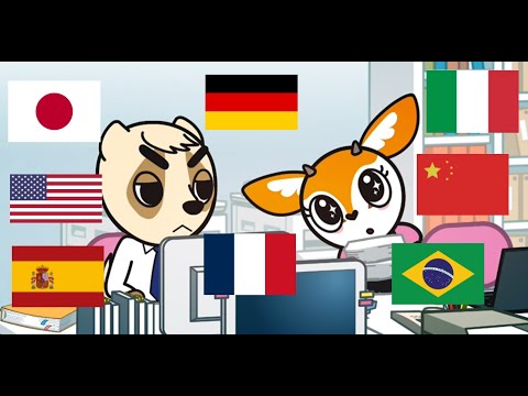 Tsunoda flirting with Anai in 9 different languages (Aggretsuko Season 2)