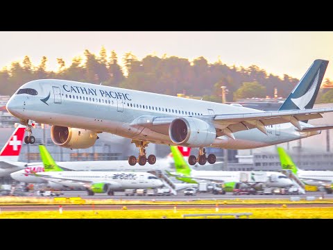 20 MINS GREAT CLOSE UP LANDINGS & TAKEOFFS at ZRH | 4K | Zurich Airport Plane Spotting, Switzerland