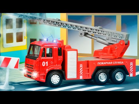 The Red Fire Truck with The Police Car | Emergency Cars Cartoon for kids