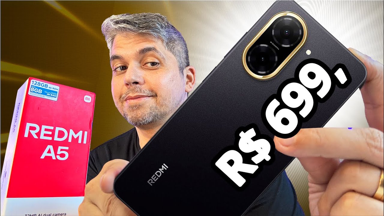 Miniatura da avaliação em vídeo de Smartphone Xiaomi Redmi A5 Dourado