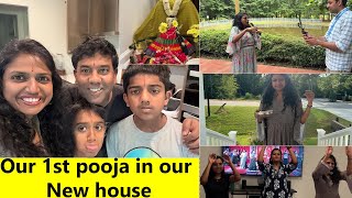 1st Pooja ~ PUDHU VEETLA🏡POOJAI Supera Panniyachu  ~ Celebration with friends~ Family Traveler VLOG